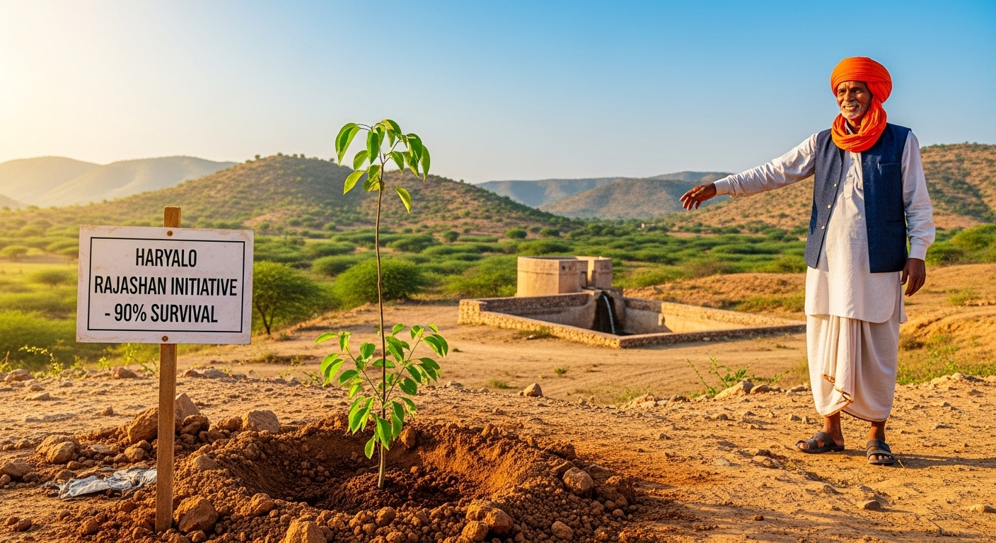 Haryalo Rajasthan: CM Highlights 90% Sapling Survival Rate, Urges Household Water Conservation